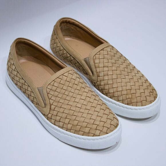 M. Gemi Beige Woven Leather Slip On Shoes Made in Italy ~ Women Size 7 (37.5EU) - Picture 5 of 16